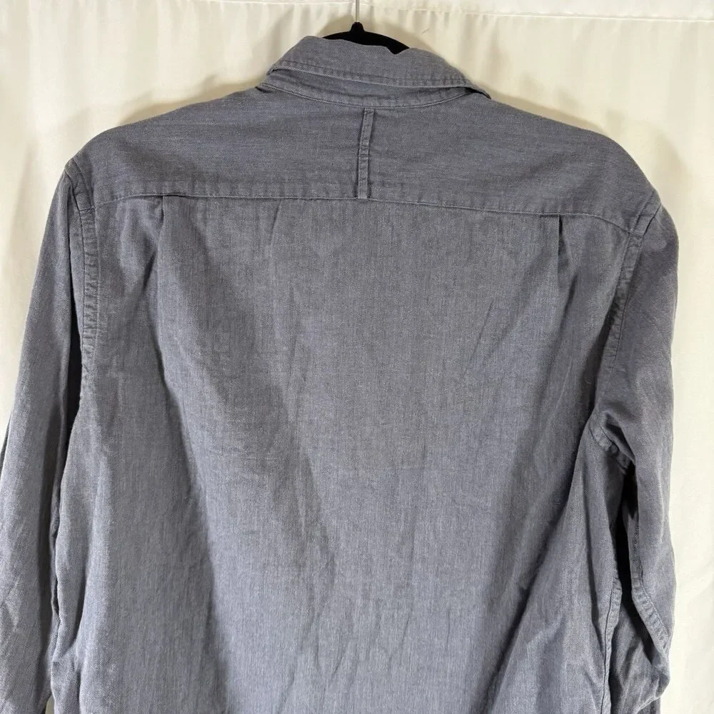 Banana Republic Camden Fit Luxe Flannel Men's Medium Blue Button Up Collared